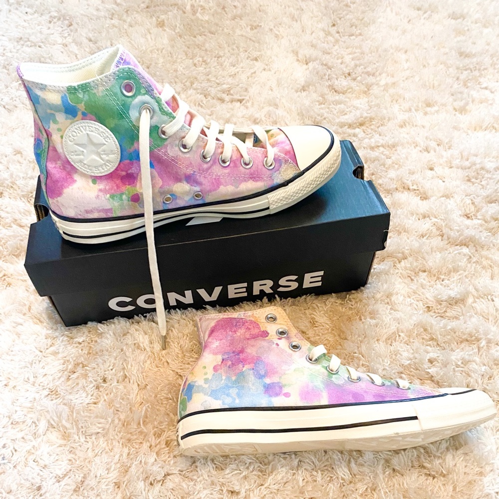 Tie Dye Converse All Star Sneakers -  Egret Multi